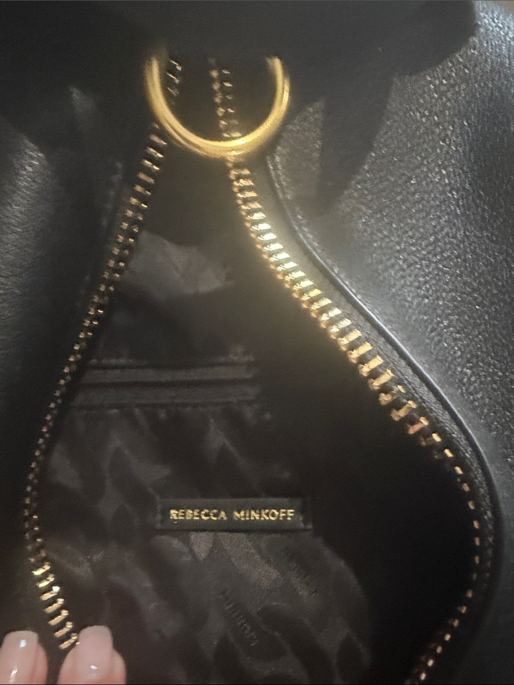 Rebecca Minkoff Black Leather Jacket with Gold Hardware Accents
